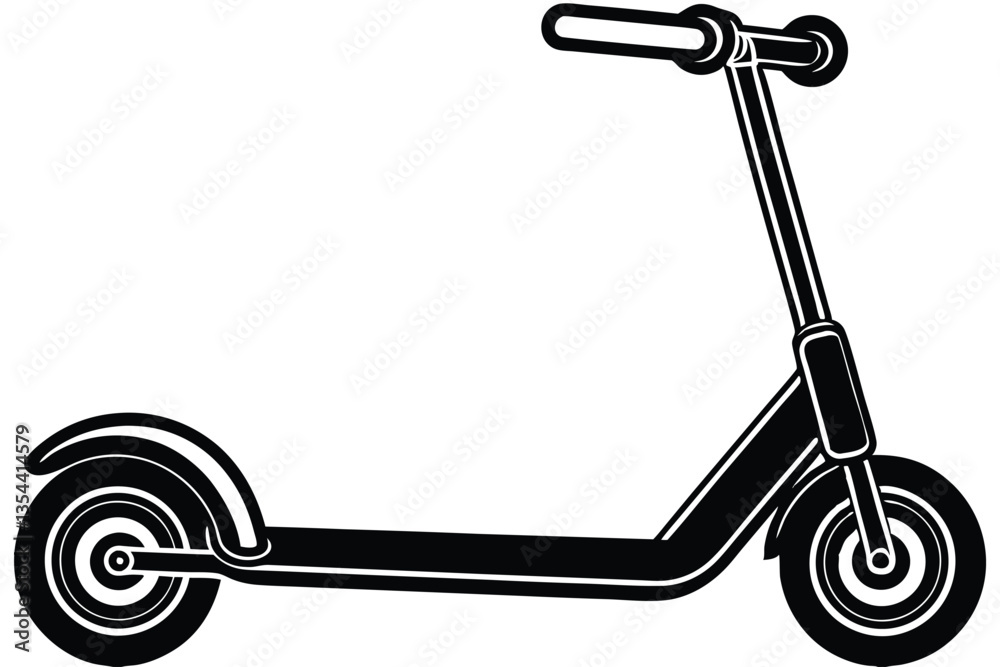 Scooter silhouette isolated on white background vector Scooter silhouette isolated on white background vector