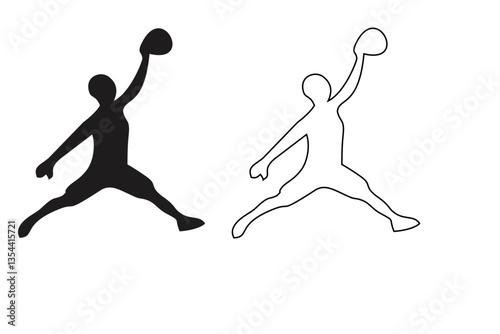 silhouette of men playing basketball on a white background vector