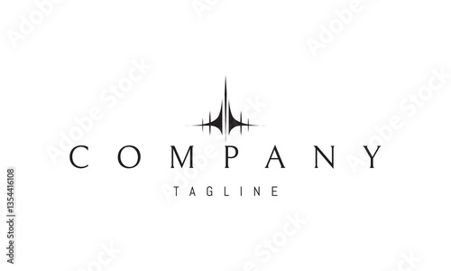 Vector logo with an abstract image of a futuristic airplane or drone.