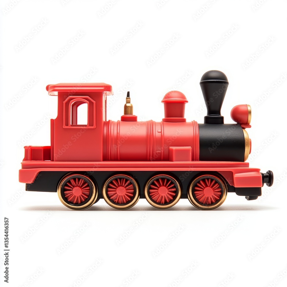 Obraz premium Toys Train Engine Perspective Background. Month Drive