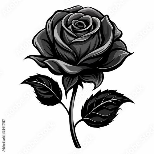 black and white rose