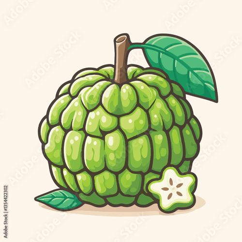 cherimoya, green, fruit, fresh, food, ripe, exotic, sweet, tropical, organic, custard, background, healthy, raw, annona, white, custard apple, delicious, tasty, isolated, dessert, seed, half, chirimoy