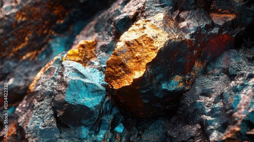 Gold Vein in Rock Formation
