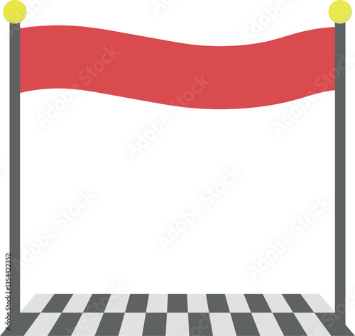Finish Line with Red Flag