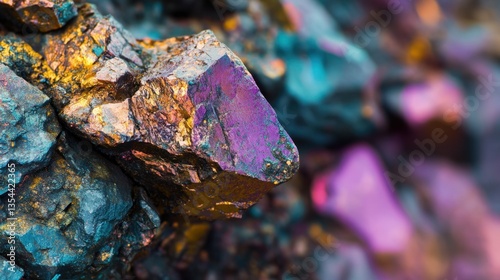Iridescent Mineral Specimen Close-Up