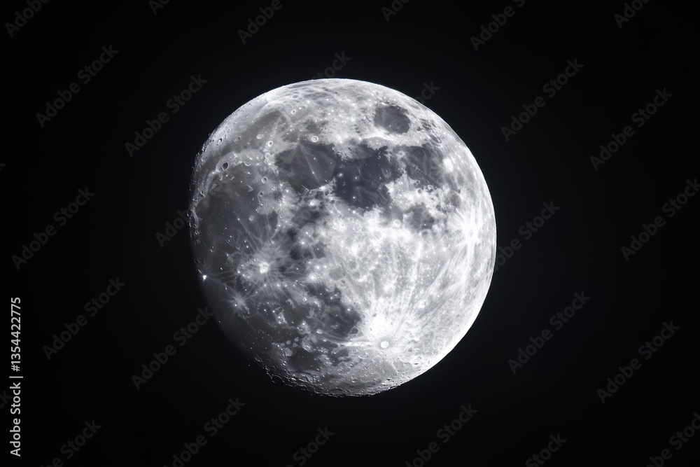 Obraz premium Full Moon in Dark Sky