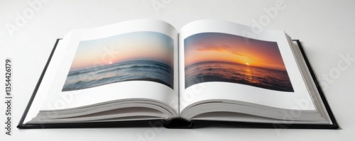 Minimalist vertical photo album with colored page inserts ,  book,  design,  decor