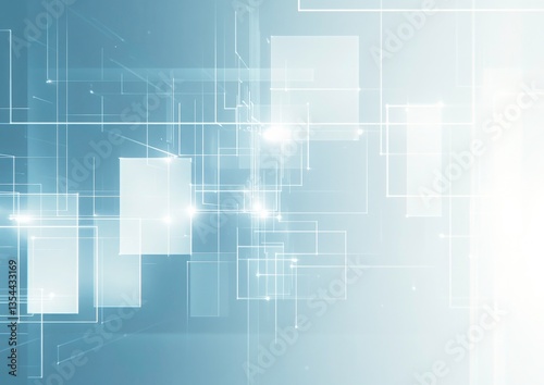 Wallpaper Mural Abstract technology background with interconnected squares and lines Torontodigital.ca