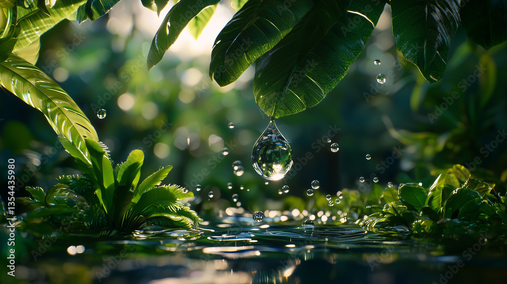 green leaves in water