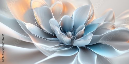 Elegant Flower with Soft Colors and Gradient Petals for Artistic Decorative Image
