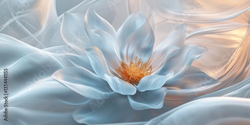 Elegant Flower with Soft Colors and Gradient Petals for Artistic Decorative Image