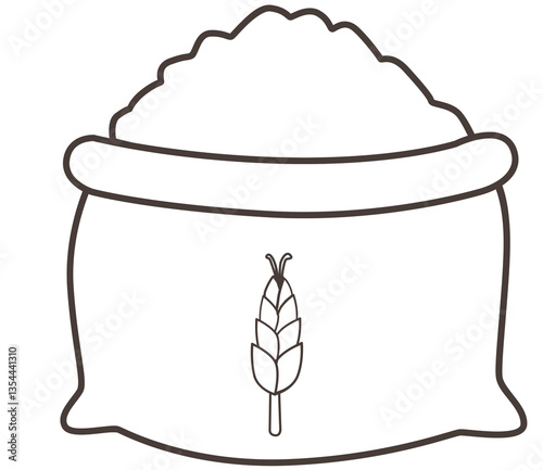 rice in a sack line icon