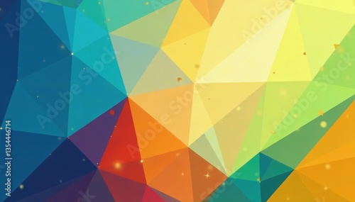 Vibrant geometric shapes in blue, orange, and green, vibrant, design, abstract