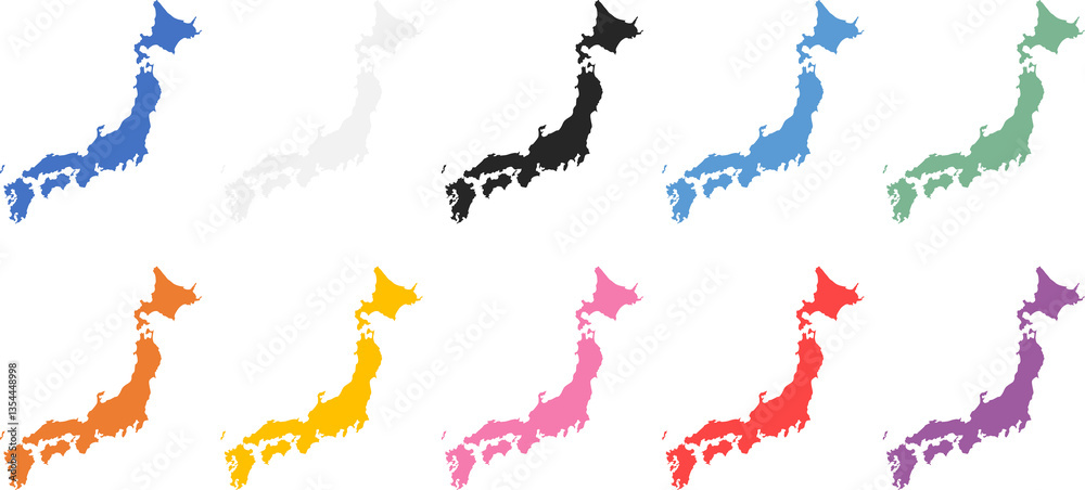 Obraz premium 日本地図のグラフィック素材イラスト