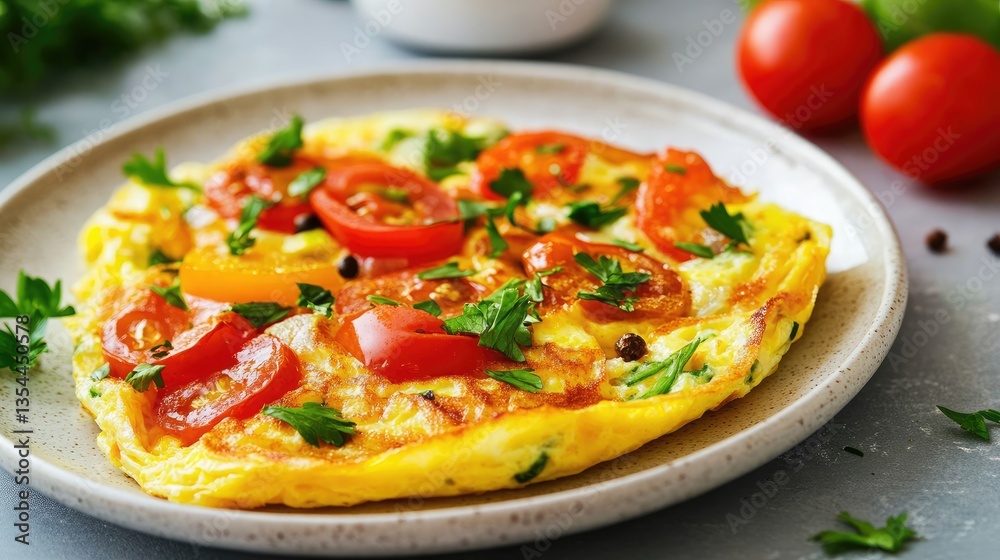 Omelet with Tomatoes, Parsley, and Peppercorns Omelet with Tomatoes, Parsley, and Peppercorns