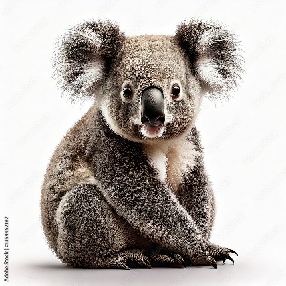 Fototapeta premium Adorable Koala: A Close-Up Portrait, Soft Fur, Gentle Expression