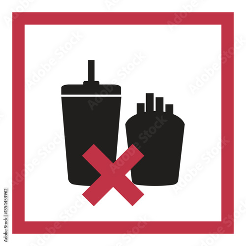 Do not bring food from outside. Create sign set for forbidden sticker elements