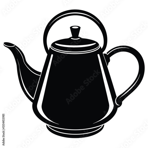 tea pot silhouette vector design perfect for cozy tea-themed projects