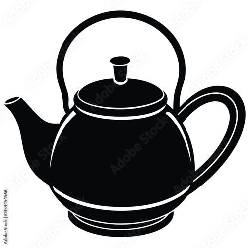 a stylish tea pot silhouette vector design
