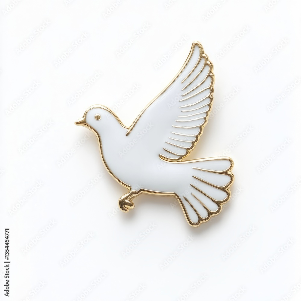 Obraz premium Art Dove Enamel Overview Martin Luther Gold Background.