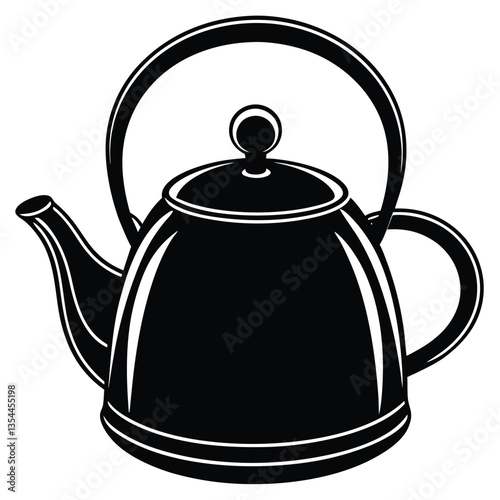 a stylish tea pot silhouette vector design