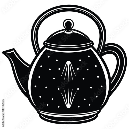 a stylish tea pot silhouette vector design
