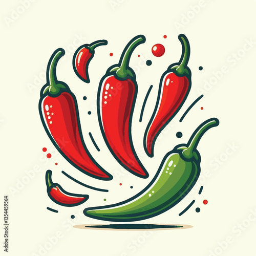 food, red, chili, hot, spicy, spice, pepper, vegetable, chilli, fresh, isolated, vector, background, ingredient, mexican, cuisine, organic, cooking, cayenne, taste, heat, flavor, healthy, white, papri