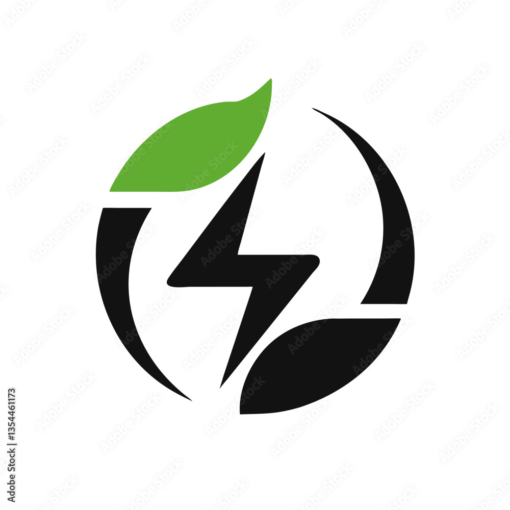 Save energy symbol. Energy icon with green leaf. Eco friendly, environmentally. Eco icon. Vector illustration. Save energy symbol. Energy icon with green leaf. Eco friendly, environmentally. Eco icon. Vector illustration.