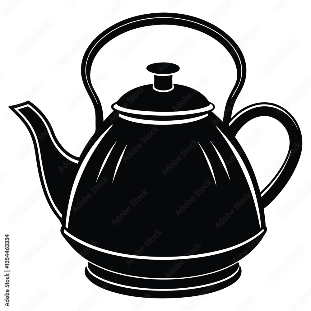 Obraz premium black teapot utensil silhouette icon