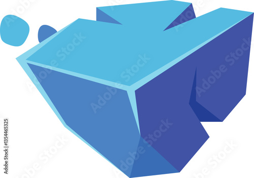 Ice stone space object vector illustration