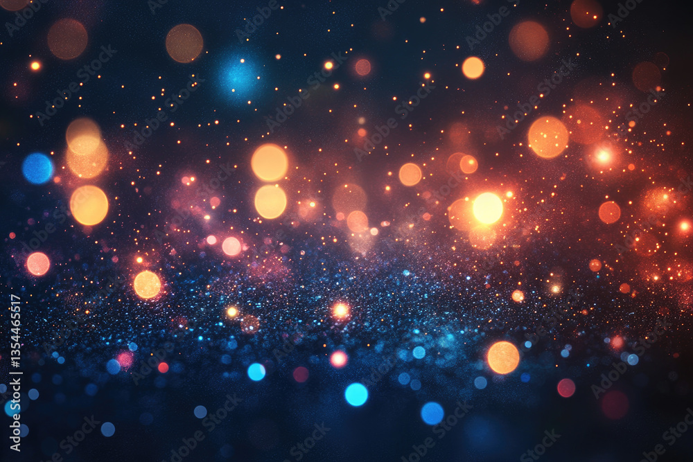 Fototapeta premium Colorful bokeh lighting creates a vibrant atmosphere during a festive night celebration in an urban setting