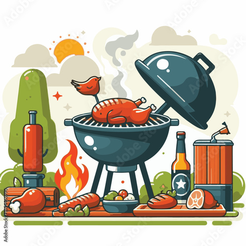 bbq, food, barbecue, grill, party, cooking, meat, picnic, grilling, summer, meal, grilled, cook, beef, cookout, hot, background, barbeque, steak, fire, backyard, pork, flame, delicious, smoke, outdoor