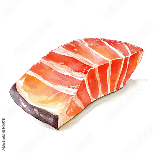 watercolor vector of Cabeluda Slice, isolated on a white background.