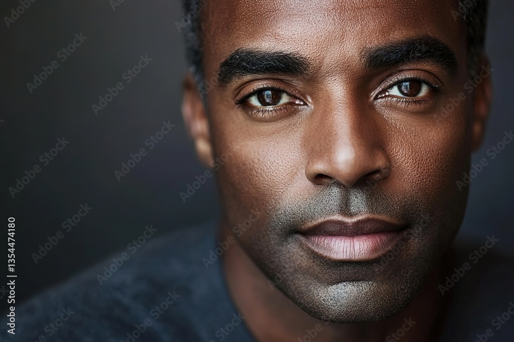 Fototapeta premium A side profile of a person with grayish-white hair, dark background