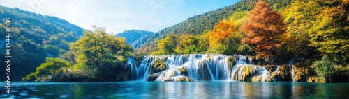 Amazing Krka National Park with majestic waterfalls, Sibenik, Dalmatia, Croatia