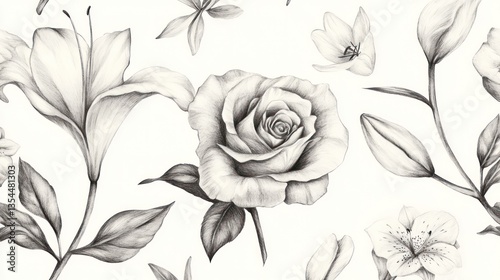 Wallpaper Mural Elegant Floral Seamless Pattern Torontodigital.ca