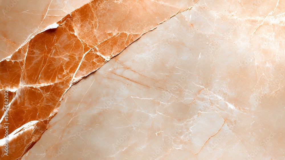 Fototapeta premium Orange Marble Texture Background with Veined Lines and Natural Stone Effect