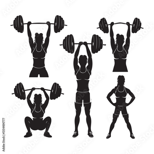 illustration of a woman lifting dumbbells