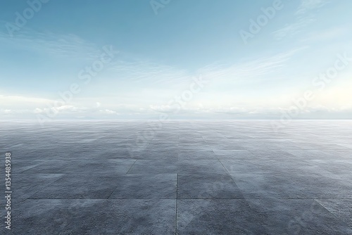 Empty Plaza with Clear Sky.