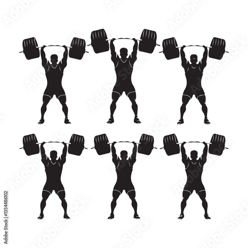 silhouette of a man with dumbbells