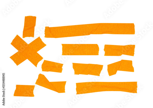 A set of orange tape elements