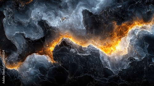 Abstract fiery landscape, cosmic nebula, dynamic energy