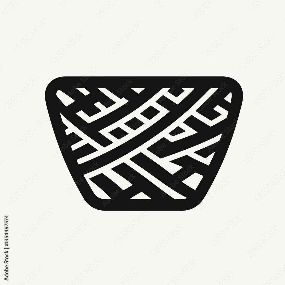 very simple flat and minimalist Basket Weave silhouette in black on a white background very simple flat and minimalist Basket Weave silhouette in black on a white background