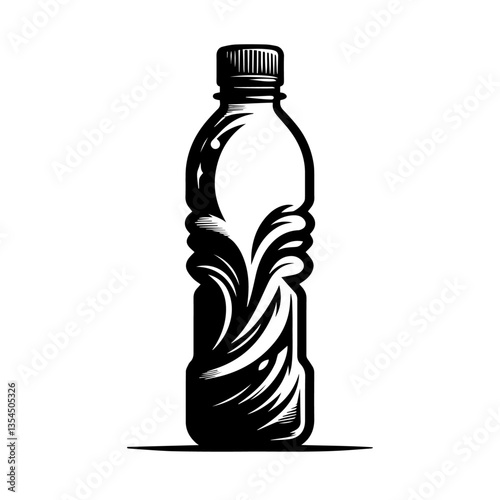 "Detailed and Stylish Water Bottle Vector Artwork Showcasing Modern Design, Reusability, and the Importance of Hydration"