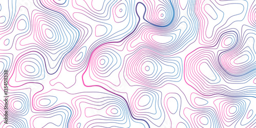 White wave paper curved reliefs background .Panorama view gradient multicolor wave curve lines banner background design. Vector illustration. wave Line topography map contour background.