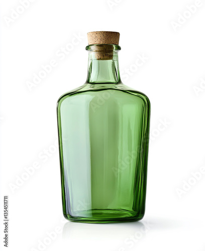 Wallpaper Mural Green glass bottle isolated on a white background . Torontodigital.ca