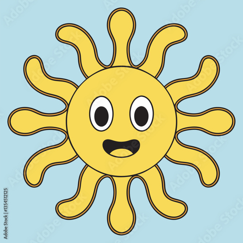 Groovy cartoon abstract amoeba character vector 
