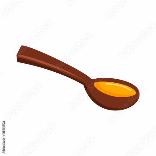 spoon for honey. Cartoon style illustration. postcard design element.