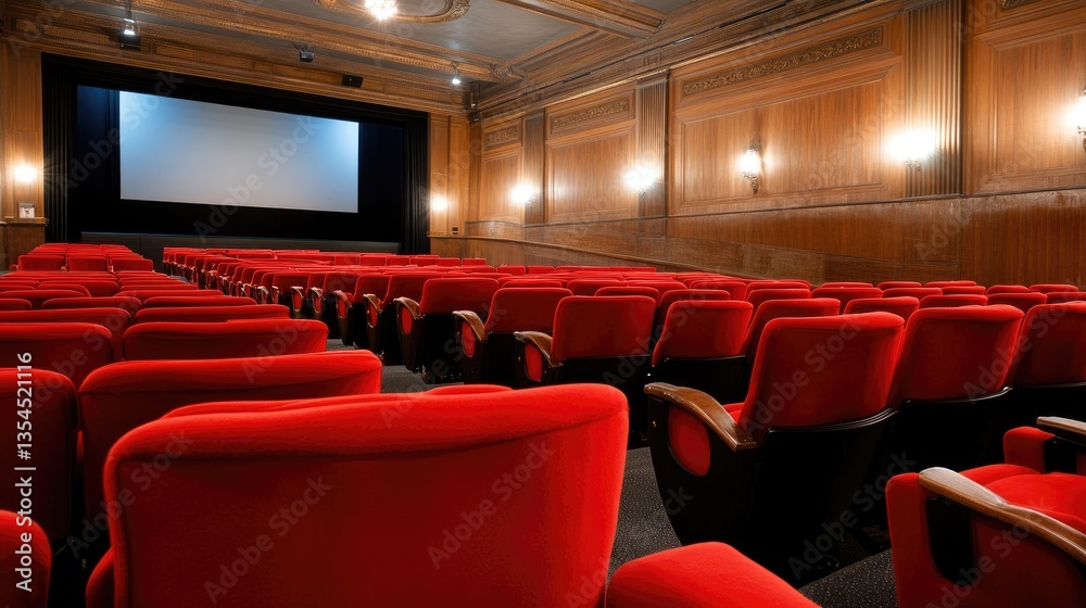 Empty movie theater with red seats Empty movie theater with red seats