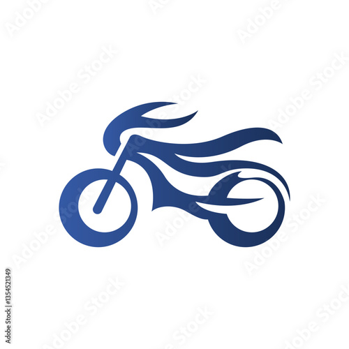 Logo design of an abstract motorcycle, using geometric or stylized shapes to represent speed, adventure, and freedom with a modern twist.

